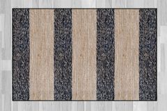 Else Striped Jute Rug, 150 x 230 cm, Grey & Cream