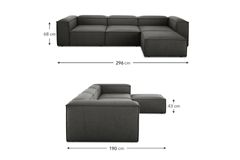 Frid Modulaire Hoekbank, Antraciet