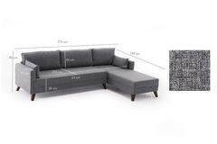 Bella Soft Hoekbank Rechts, Grijs