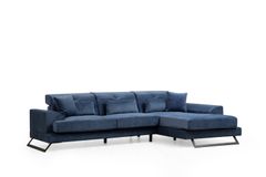Frido Hoekbank Rechts, Blauw, Stof kan veranderd worden