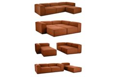 Frid Modulaire Hoekbank, Baksteenrood
