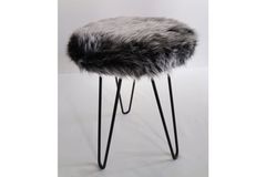 Impala Pluche Poef, Antraciet