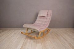 Asedia Maeve Schommelstoel, Roze & Natuurlijke Kleur