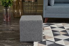 Hexa Vierkante Poef, Grijs