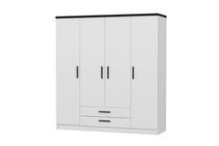 Medway Plus Kledingkast met 4 Deuren en 2 Lades, 190 cm, Wit
