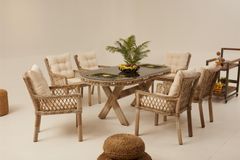 Pirus Rattan Tuinset, 6 Zits, Beige