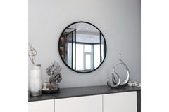 Marsah Neptune Ronde Spiegel, 70x70 cm, Zwart