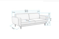 Larus 3-Zitsbank, Creme, Walnoot Poten