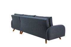 Hera Hoekbank met slaapfunctie met dubbel opslagruimte, Donkerblauw