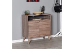 London Hallway Storage Cabinet, Light Wood