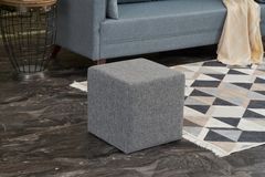 Hexa Vierkante Poef, Grijs