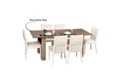 Bois 4-6 Seat Extendable Dining Table, Walnut