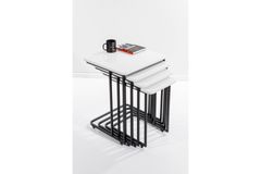 Mono C-Vormige Zettafels, 4 Stuks, Wit