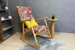 Asedia Trend Retro Schommelstoel, Kleurrijk & Natuurlijke Kleur