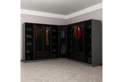 Minar Kale Kledingkast, 9 Gerookt, Met Deuren, Antraciet