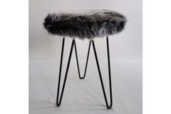 Impala Pluche Poef, Antraciet