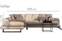 Fri̇do Hoekbank Links, Beige