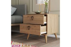Mezza Bedside Table, Walnut