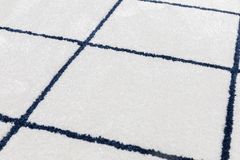 Emma Machinetapijt, 200x290 cm, Wit en Donkerblauw