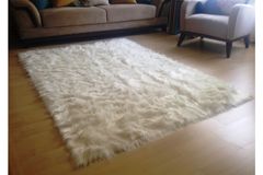Marne Plain Sheepskin Rug, 100 x 500 cm, Cream
