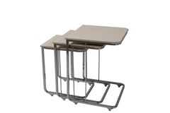 Vegas Bijzettafel Set, 3-Dlg?, Wit, Nikkel