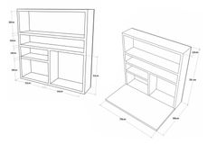 Folding Study Desk, Grey