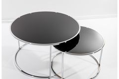 Circles Salontafel, Chroom en Zwart