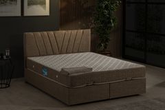 Francisco Boxspringbedset, 150x200 cm, Lichtbruin