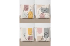 Draw Girl Face Kussensloopset, 4-delig