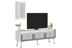 Bare Tv-Meubel, Wit Zilver