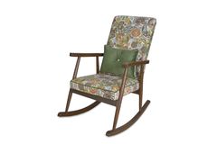 Asedia Trend Retro Schommelstoel, Groen & Walnoot