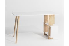 Lagomood Side Desk, White & Oak