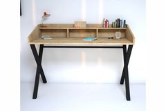 Neptune Desk, Oak & Black