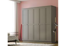 Zenio Side 5 Door Wardrobe, Grey