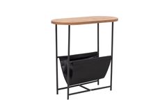 Covent Side Table with Magazine Rack, Walnut & Black