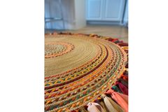 Milda Regina Rond Jute Tapijt, 200x200 cm