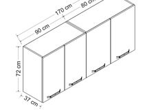 Medway Keukenkast, 170 cm, Wit