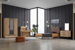 Colosseum Kledingkast met 3 Deuren, Notenhout