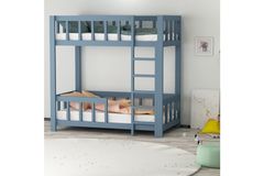 Pine Children's Double Bunk Bed, Blue
