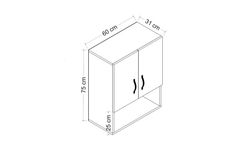 Voda Badkamermeubel, Walnoot en Wit