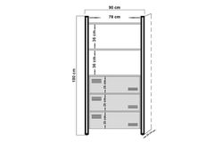 Cosmo Cortex Bookcase, 180 cm, Walnut