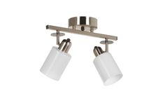 Nomi Glazen Hanglamp met 2 Lampjes, Chroom en Wit