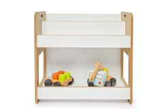Adam Children's Montessori Books & Toys Storage, Light Wood & White