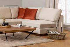 Tulip Hoekbank Rechts, Ecru (Zonder pouf)