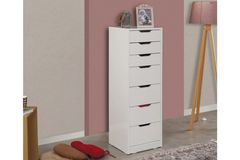 Flow Hoge Ladekast met 7 Lades, Hoogglans Wit