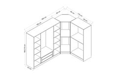 Medway Tideway Kledingkast met 7 Deuren, Wit en Zwart