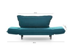 Futon Vino 2-Zitsbank, Groenblauw