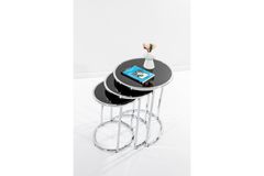 Circles Glazen Zettafels, Zwart en Chroom