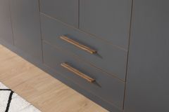 Washiba 6 Door Wardrobe, Grey