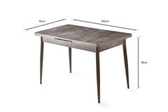 Moon Table And Chair Bench Set, Creme Goud, 120X70